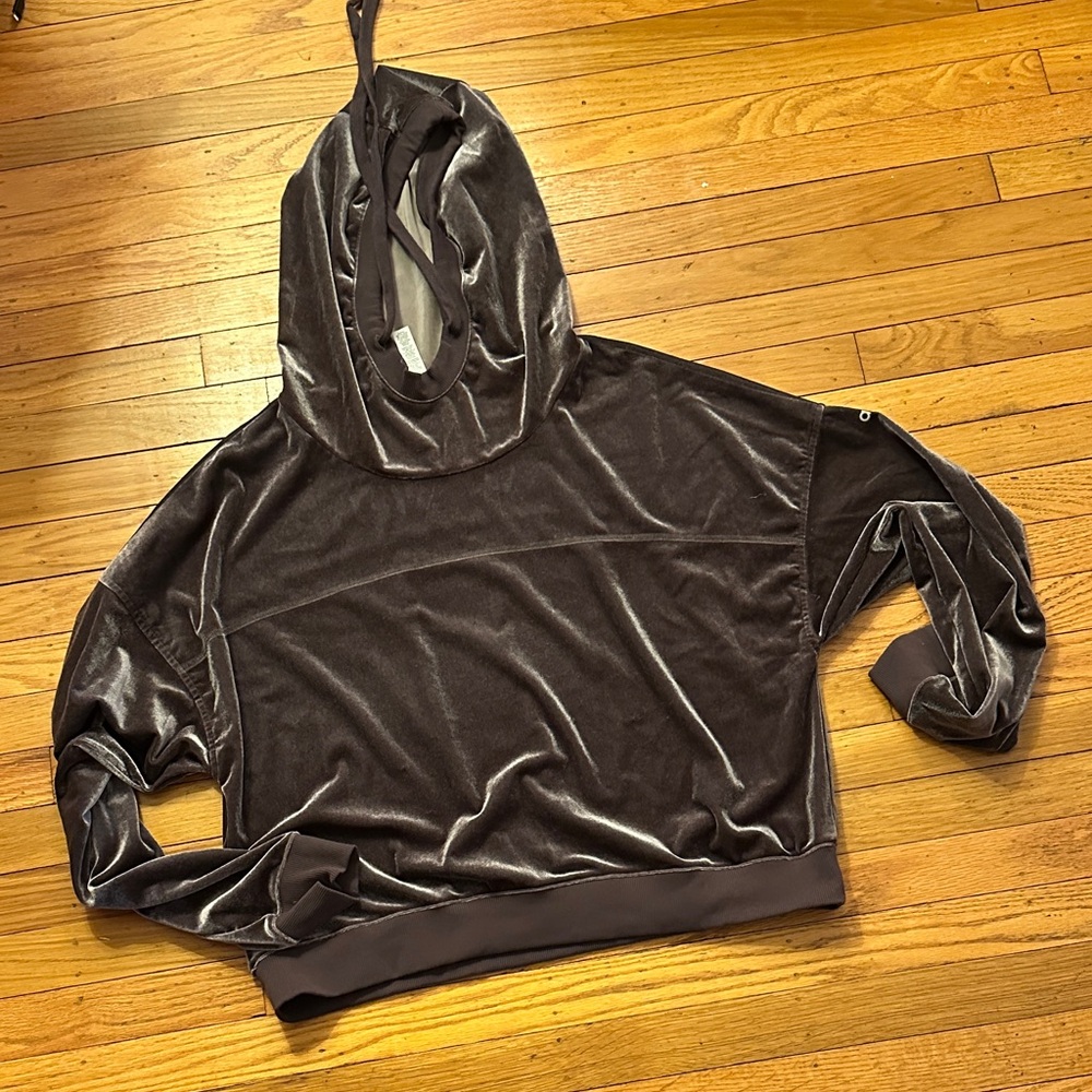 ALO Yoga Gray Velvet Hoodie